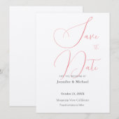 ウェディング プロフェッショナル ミニマリスト プレーン モダン セーブザデート (正面/裏面)