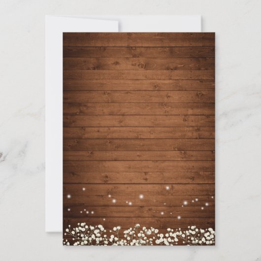 ウェディング　ベイビーズブレス　メイソンジャー　ラスティックウッド 招待状 (裏面)