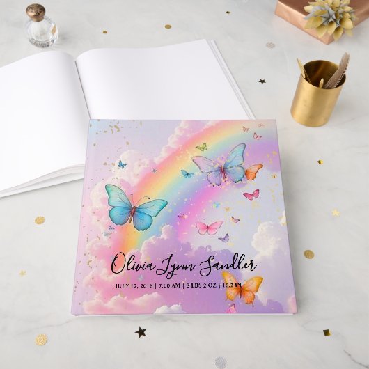 ウェディング & ベビーシャの パステル セレブレーション キープセイク ゲストブック (正面見開き)