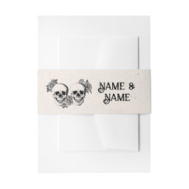 ウェディング ベリー バンド スカル ヴィンテージ ローズ ホワイト 招待状ベリーバンド