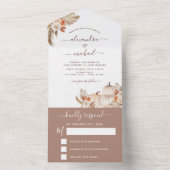 ウェディング ホワイト パンプキン ボヘミアンテラコッタ RSVP オールインワン招待状 (内側)