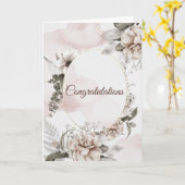 ウェディング ホワイト ローズ ヴィンテージ おめでとう カード (黄色い花)