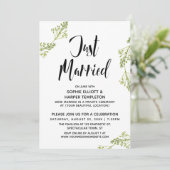 ウェディング　ボタニカル　ジャストマリッジ　タイポグラフィー　ポストウェディング 招待状 (スタンド正面)