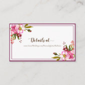ウェディング マジェンタ ピンク コーラル フラワーリング エンクロージャーカード (正面)