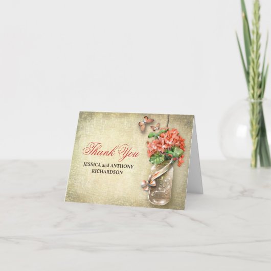 ウェディング　マスンジャー　ラスティックデザイン　カード　ありがとう サンキューカード (正面)