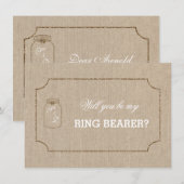 ウェディング マソンジャー リネン キャンバス リングベアラー ご招待 招待状 (正面/裏面)