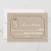 ウェディング マソンジャー リネン キャンバス リングベアラー ご招待 招待状 (裏面)