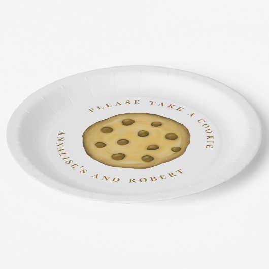 ウェディング ミニマリスト かわいい お菓子をどうぞ ペーパープレート (アングル)