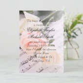 ウェディング　ミュージック　ライトピンク　ローズ　ウェディング　招待状 招待状 (スタンド正面)