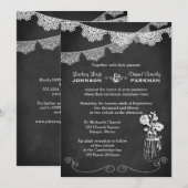 ウェディング | メイソンジャー, ラックバンティング | ブラックボード 招待状 (正面/裏面)