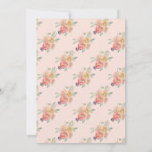 ウェディング モダン フラワー おしゃれな 水彩画の花 招待状 (裏面)