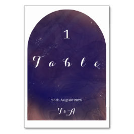 ウェディング モダン ボーホー アーチ パープル テーブルナンバー