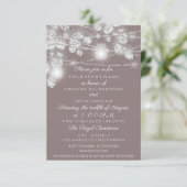 ウェディング ライト ジャー グリッター グレー シルバー ブラウン 招待状 (スタンド正面)