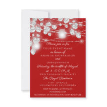 ウェディング ライト ジャー グリッター グレー シルバー レッド