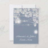 ウェディング ライト ジャー グリッター グレー スモーキー ブルー 招待状 (裏面)