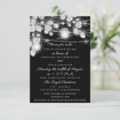 ウェディング ライト ジャー グリッター グレー ブラック ホワイト 招待状 (スタンド正面)