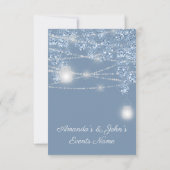 ウェディング ライト ジャー ラスティック グリッター ダスティー ブルー 招待状 (裏面)