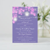 ウェディング ライト ジャー ラスティック グリッター パープル ピンク 招待状 (スタンド正面)