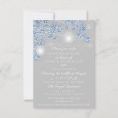 ウェディング ライト ジャー ラスティック グリッター ブルー グレー 招待状 (正面)