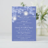 ウェディング ライト ジャー ラスティック グリッター ブルー スパーク スカイ 招待状 (スタンド正面)