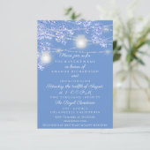ウェディング ライト ジャー ラスティック グリッター ブルー スパーク 招待状 (スタンド正面)