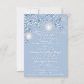 ウェディング ライト ジャー ラスティック グリッター ブルー パステル 招待状 (正面)