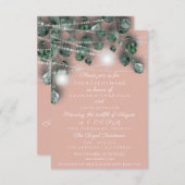 ウェディング ライト ジャー ラスティック グリーン パウダー ウッドランド 招待状 (正面/裏面)