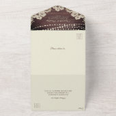 ウェディング ラスティック ウッド ストリング ライト アイボリー ライス オールインワン招待状 (外側)