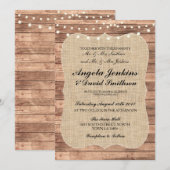 ウェディング ラスティック バルガム ウッド ライト バーン BBQ 招待状 (正面/裏面)