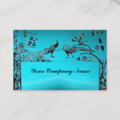ウェディング ラブ バーズ / クジャク 黒 青 ターコイズ 名刺 (裏面)