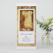 ウェディング ラブ ピンク ペア 白パール 招待状 (スタンド正面)