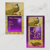 ウェディング ラブ ペコック モノグラム 紫 アメジスト 名刺 (正面/裏面)