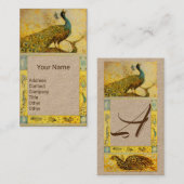 ウェディング ラブ 孔雀 モノグラム 黄色 クラフト紙 名刺 (正面/裏面)