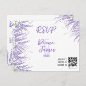 ウェディング ラベンダー スタイルの出欠確認カード ポストカード (正面/裏面)