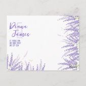 ウェディング ラベンダー スタイルの出欠確認カード ポストカード (裏面)
