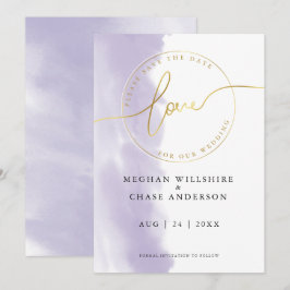 ウェディング | リサ・ヴィオレットの水彩画でSave the Date 招待状