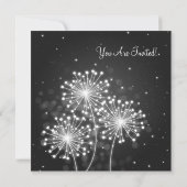 ウェディング リハーサル ディナー サマー スパークル ブラック 招待状 (裏面)