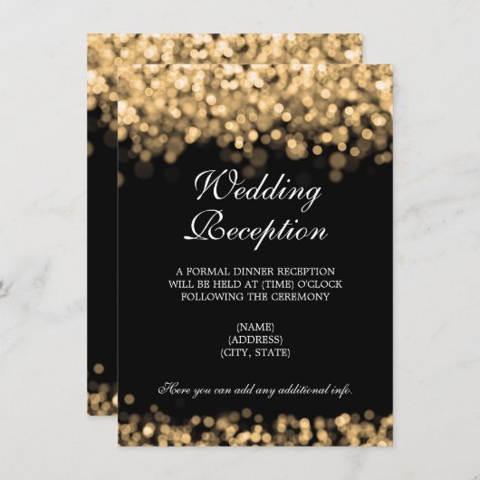 ウェディング・レセプションのみ ゴールドライト 招待状 (正面/裏面)