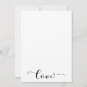 ウェディング レセプション おしゃれ スクリプト モノクロ シンプル 招待状 (裏面)