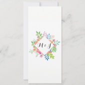 ウェディング レセプション エレガント フラワー カード (裏面)