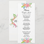 ウェディング レセプション エレガント フラワー カード (正面/裏面)