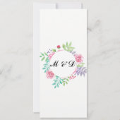 ウェディング レセプション エレガント フラワー ローズ カード (裏面)