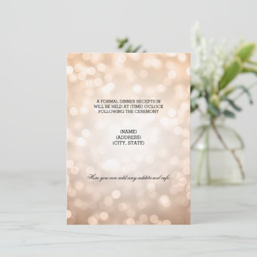 ウェディング レセプション カッパー グリッター ライト エンクロージャーカード (スタンド正面)