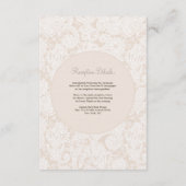 ウェディング　レセプション　カード　シャンパン　アイボリー　レース エンクロージャーカード (裏面)