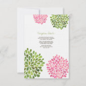 ウェディング　レセプション　カード　ピンク＆グリーン　ブルームズ 出欠カード (裏面)