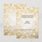 ウェディング・レセプション ゴールド グリッター ライト 出欠カード (正面/裏面)