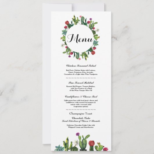 ウェディング レセプション サボテン フィエスタ メキシカン メニュー 招待状 (正面)