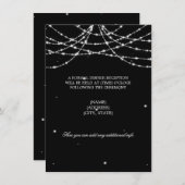 ウェディング レセプション スパーキング ストリング ブラック エンクロージャーカード (正面/裏面)
