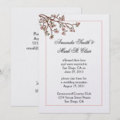 ウェディング・レセプション　ピンクの桜の花　結婚式後 招待状 (正面/裏面)