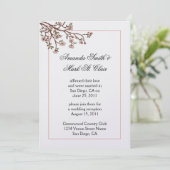 ウェディング・レセプション　ピンクの桜の花　結婚式後 招待状 (スタンド正面)